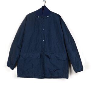 Vintage Butwin 80s 90s Black Nylon Rain Jacket Size XL Union Made Quilt Lined